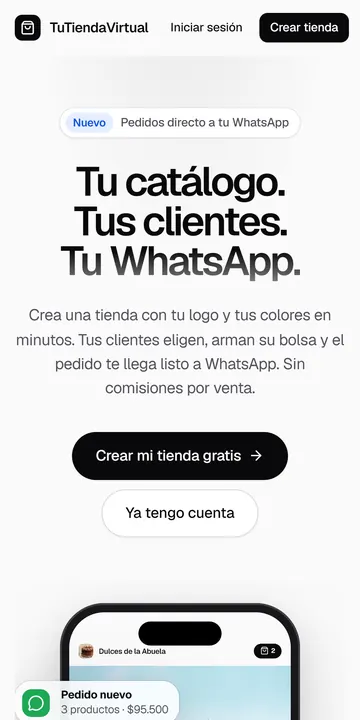 TuTiendaVirtual en un celular